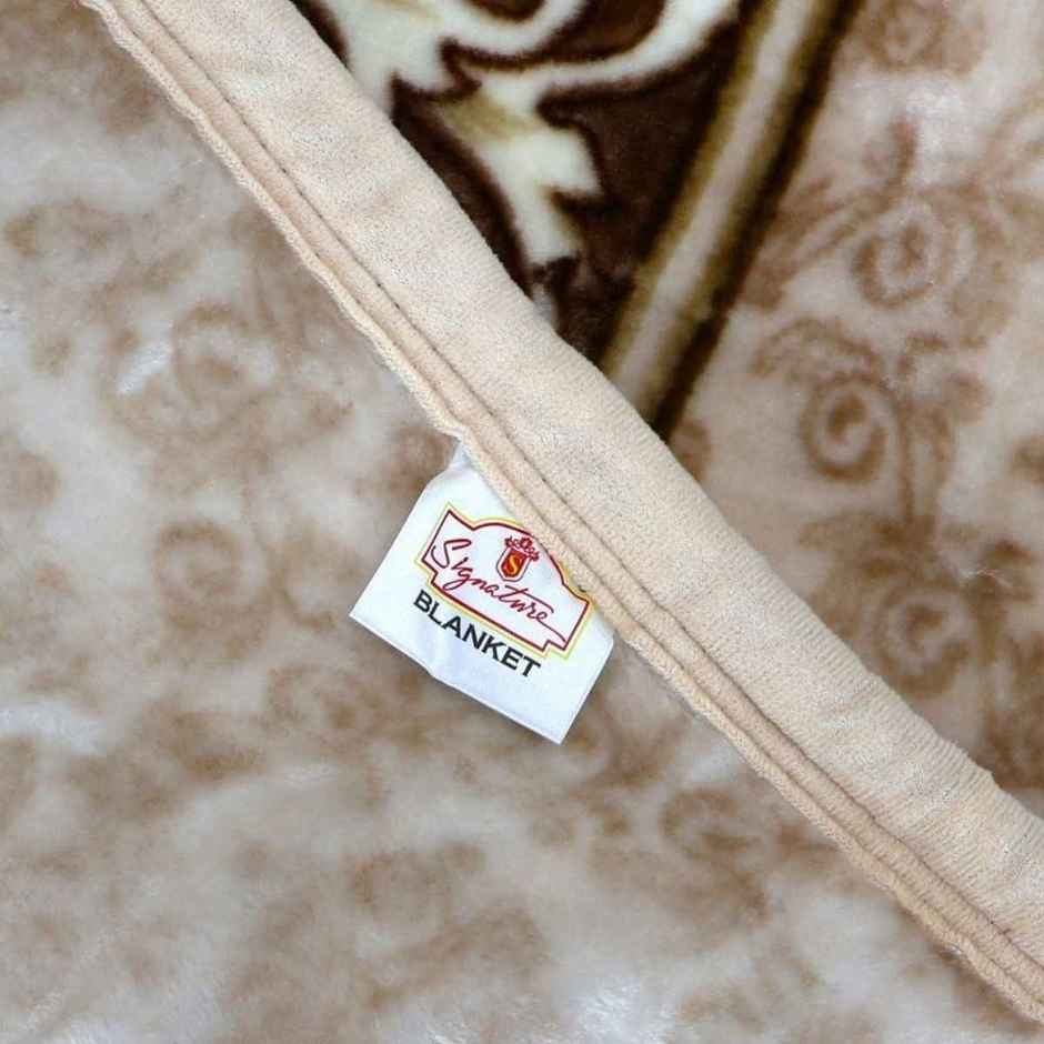Signature 570 Gsm Polyester Brown Heavy Winter Super Soft Single Bed Mink Blanket