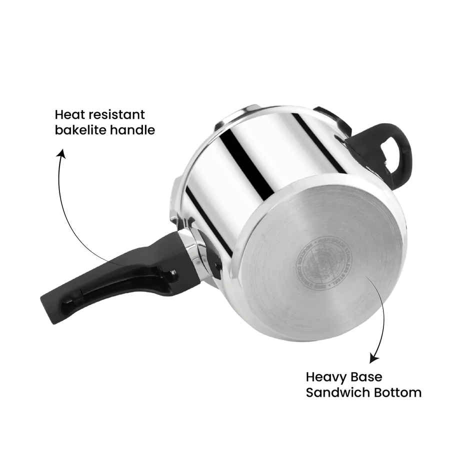 Master Amora Stainless Steel Outer Lid Pressure Cooker 2L, Gas And Induction Stove Compatible