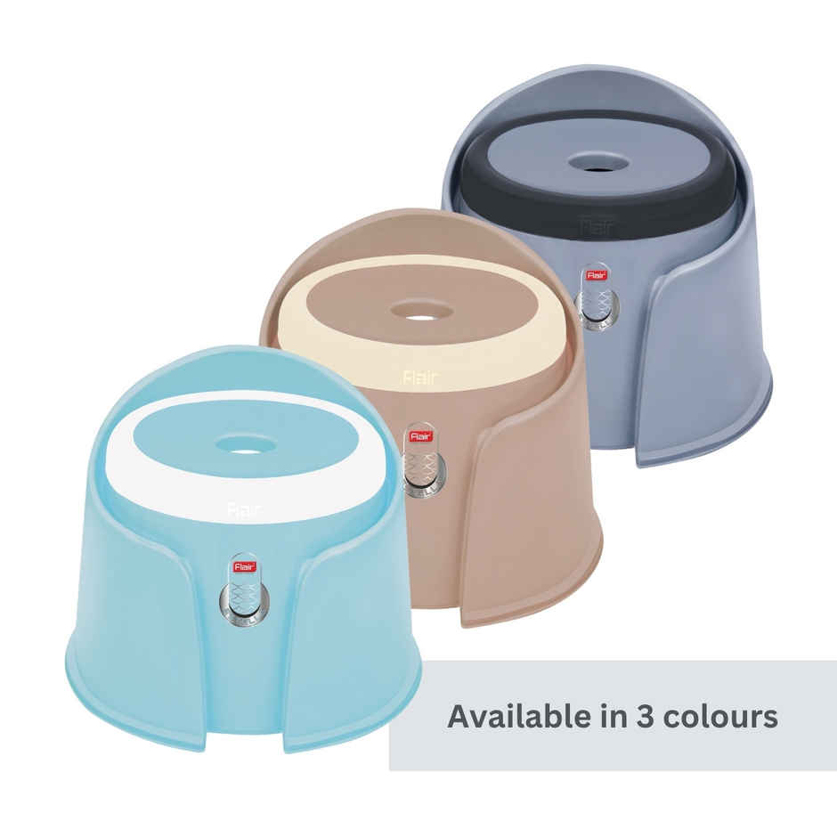 Flair Estella Home Stool 14 - Blue - Plastic Stool For Bathroom