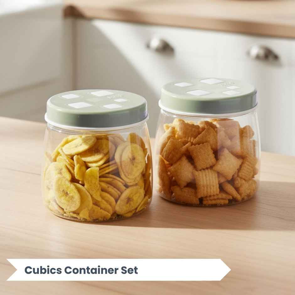 FLAIR Cubics Containers | Green - 1 L