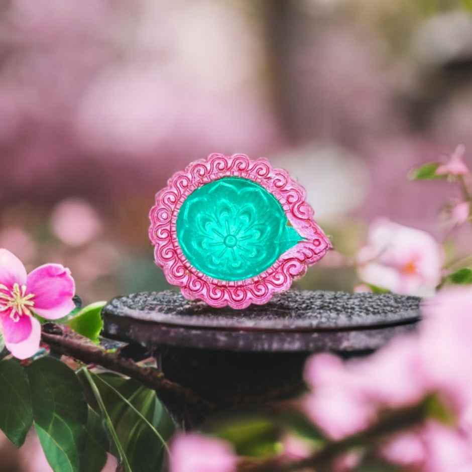 Multicolor Diya | Pack Of 12 | Designer Clay Diya | DiaCraft