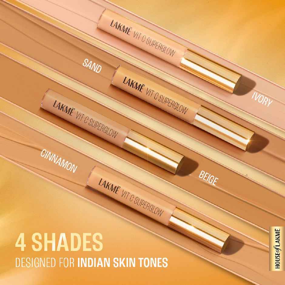 Lakme Makeup+Skincare Vit C Superglow Concealer 16 Sand