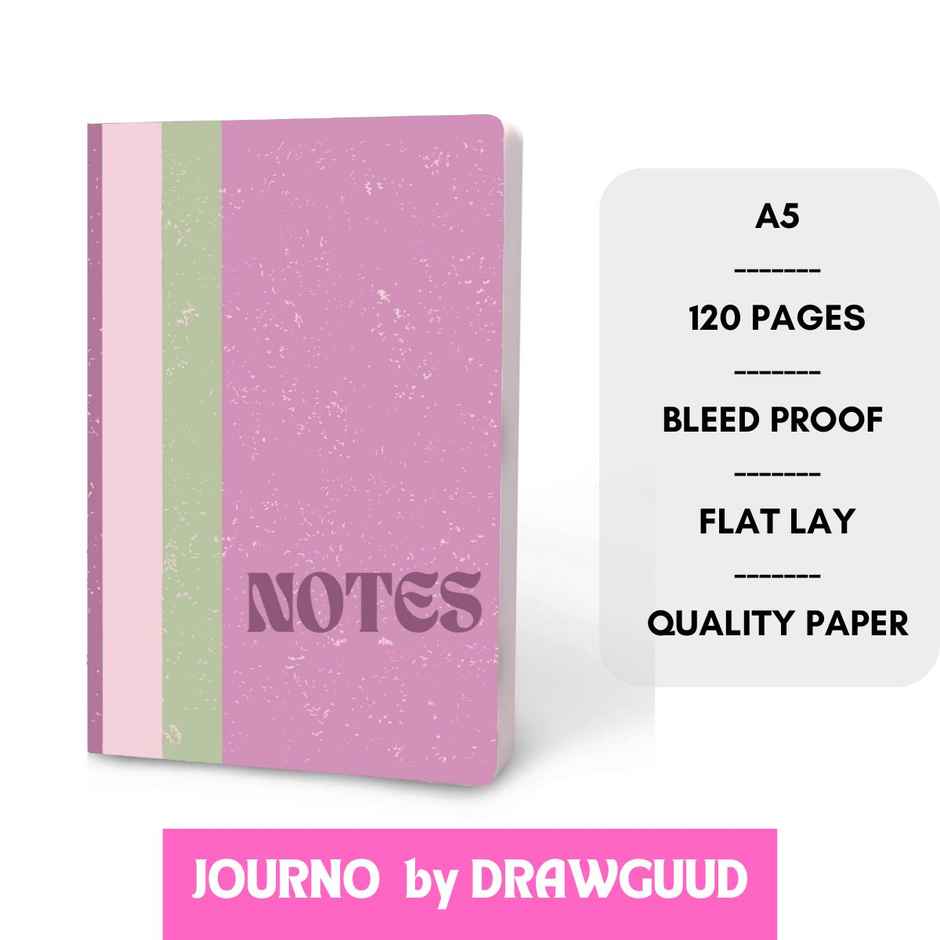 Journo By Drawguud 70 Gsm A5 Notebook : Ruled |120 Pages (Purple Notes)