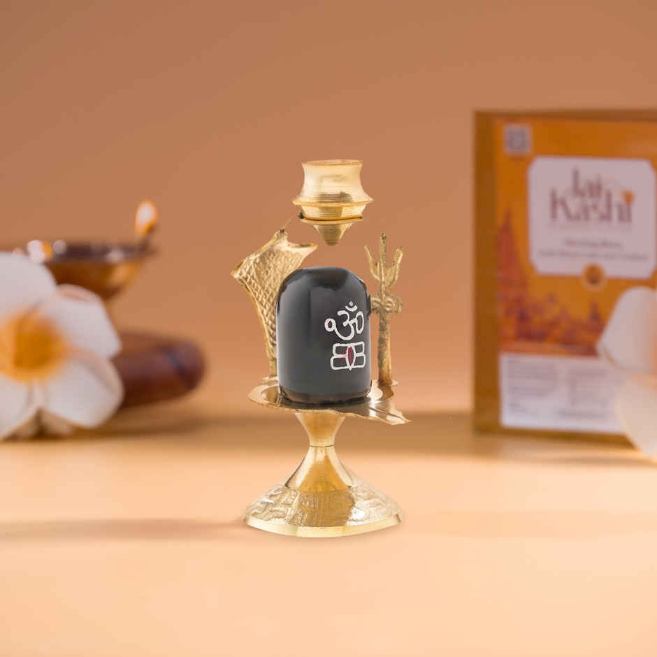 Shivling with Trishul & Tripai Lota | Shiva Lingam Pooja Set | Jai Kashi