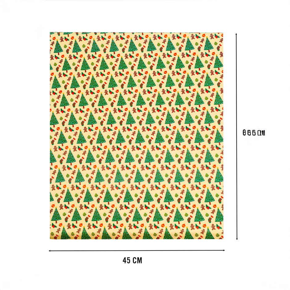 Xmas Tree Beige Wrapping Paper | Mad Over Print