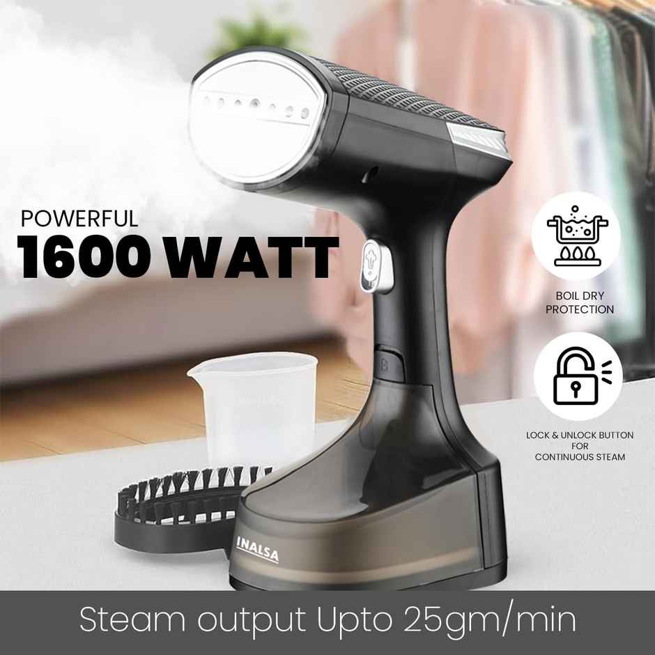 INALSA Garment Steamer Cosicosy,Steam Iron Press -1600 W 340 ml Water tank & 28 sec Fast Heating