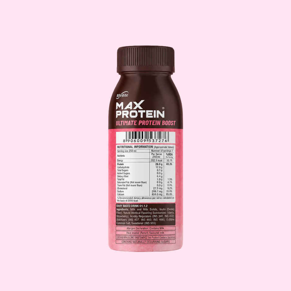 RiteBite Max Protein Berry Blush 26g Protein Milkshake