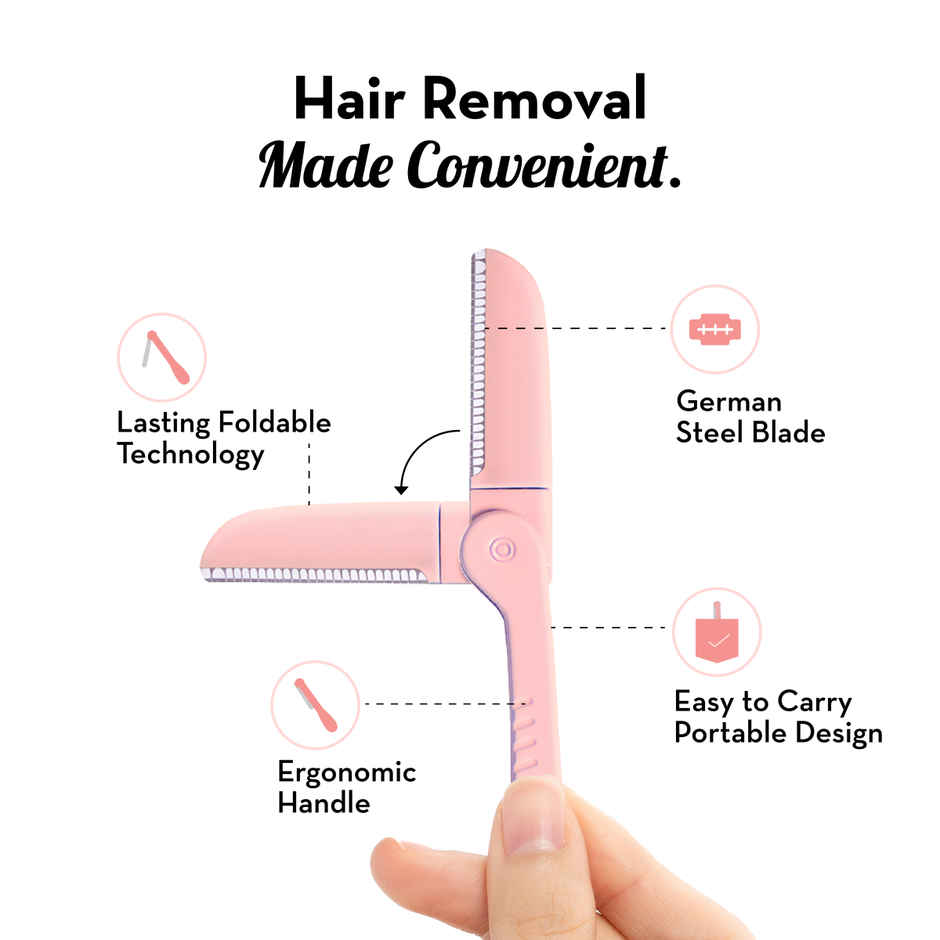 Plush Foldable Face Razor For Women Easy, Painless & Gentle On Skin Facial Hair Removal