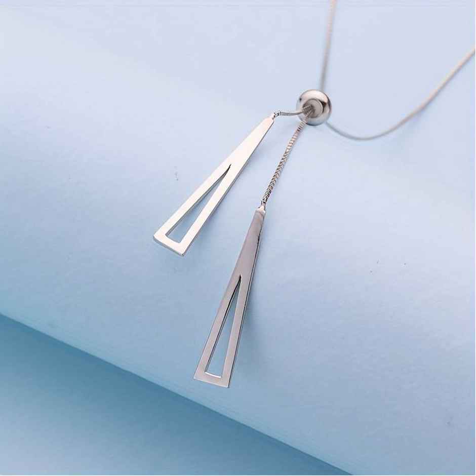Fashion Frill Women's Long Triangle Pendant Chain Silver Onesize