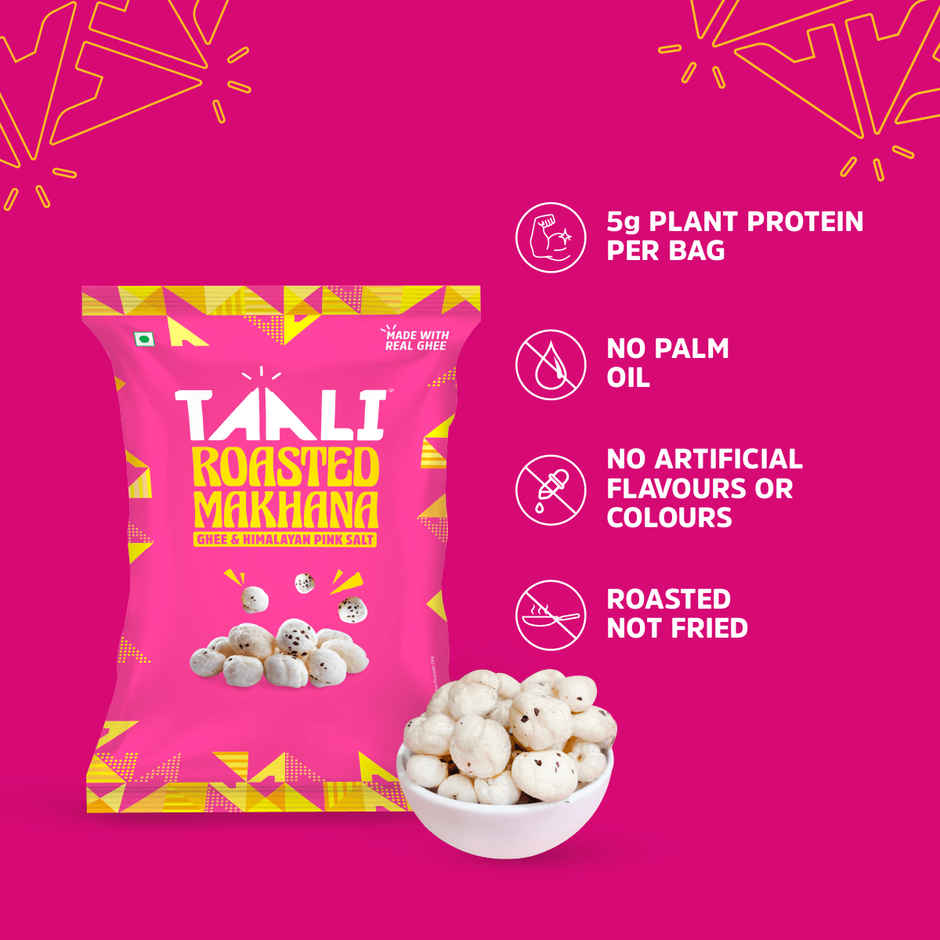 Taali Roasted Makhana - Ghee & Himalayan Pink Salt, Natural, Rich in Protein