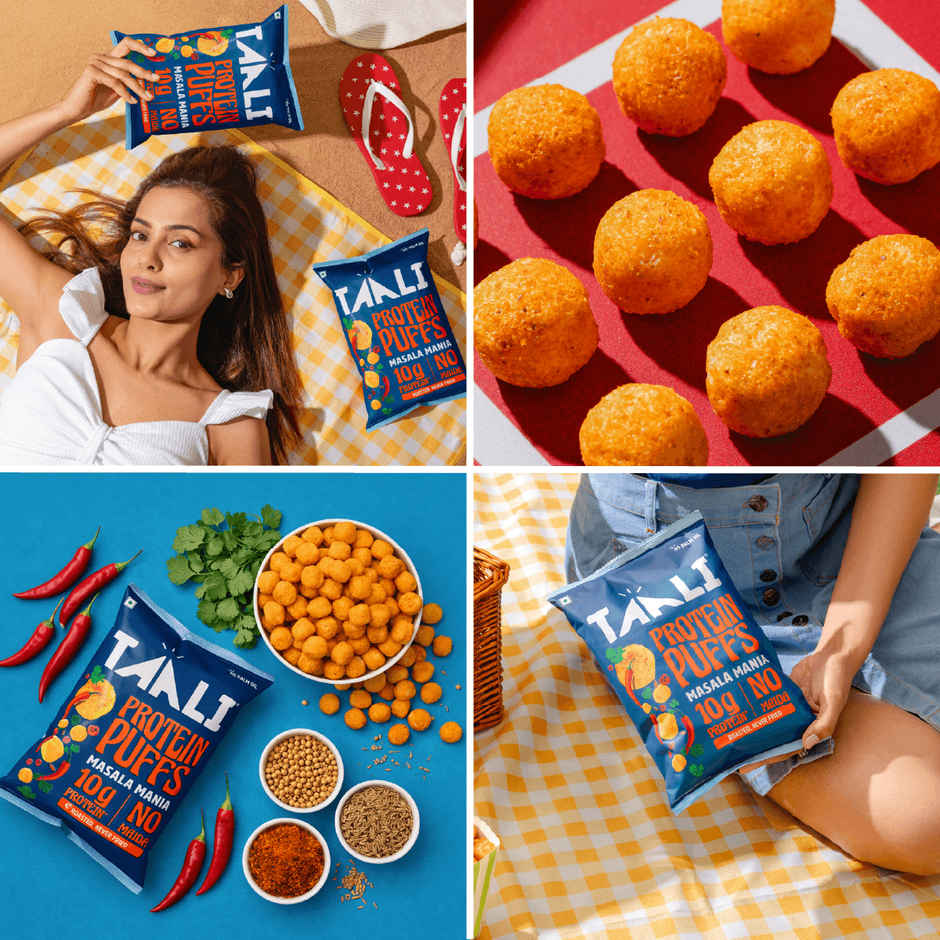 Taali Protein Puffs | Masala Puff, Roasted, Corn & Jowar, No Maida, Rich in Protein