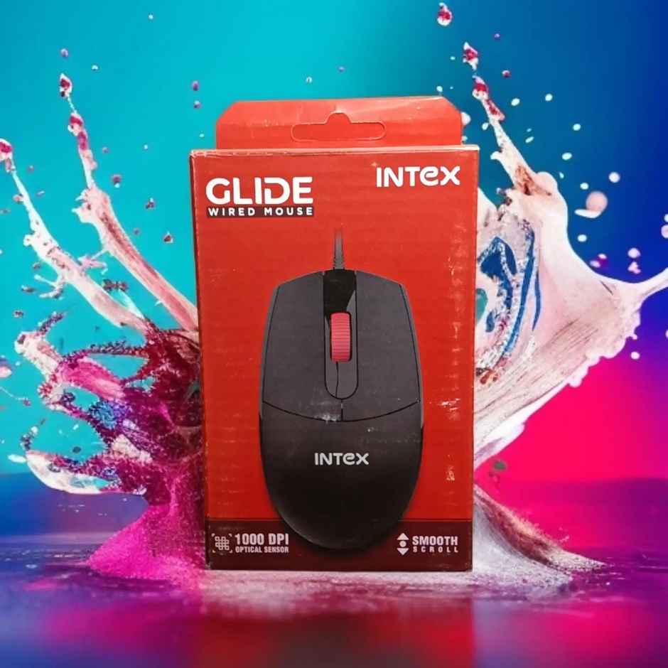 Intex Wired Mouse Optical USB Glide (Black)