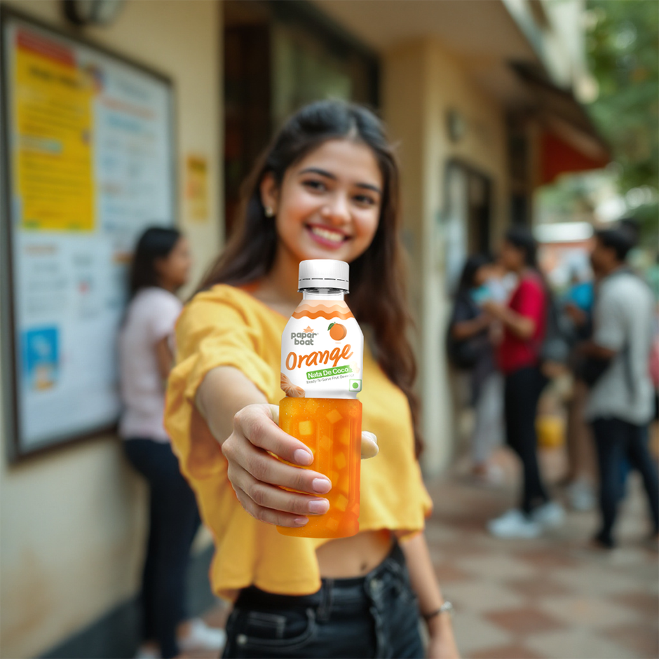 Paper Boat Orange Juice | Juicy Sips, Chewy Bites | Refreshing Fruit Drink