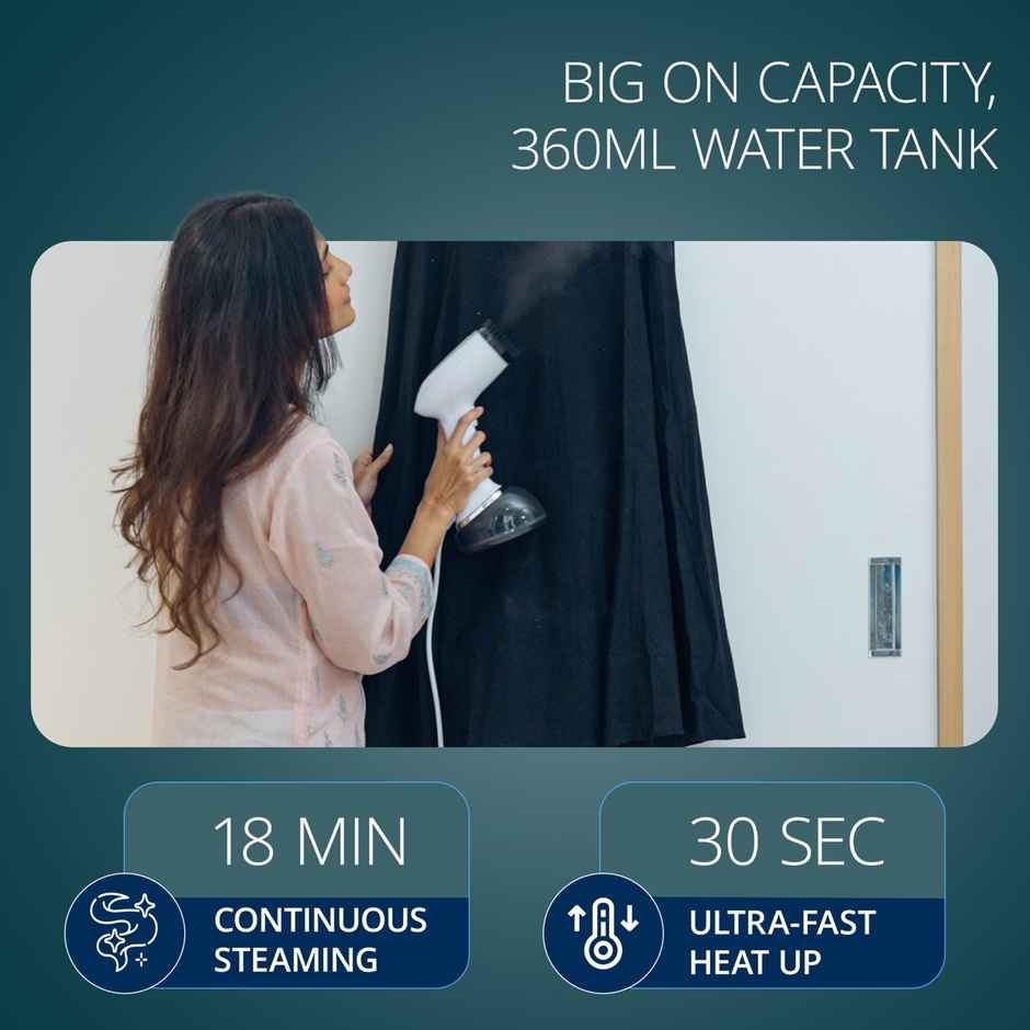 Balzano Garment Steamer 1700W For Cloth | 360 ml Tank | 30s Heat-Up | 28g | White