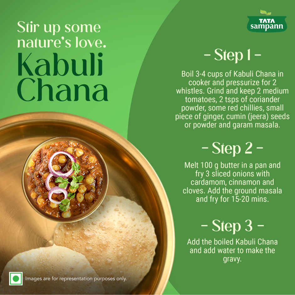 Tata Sampann Unpolished Kabuli Chana | Medium Size