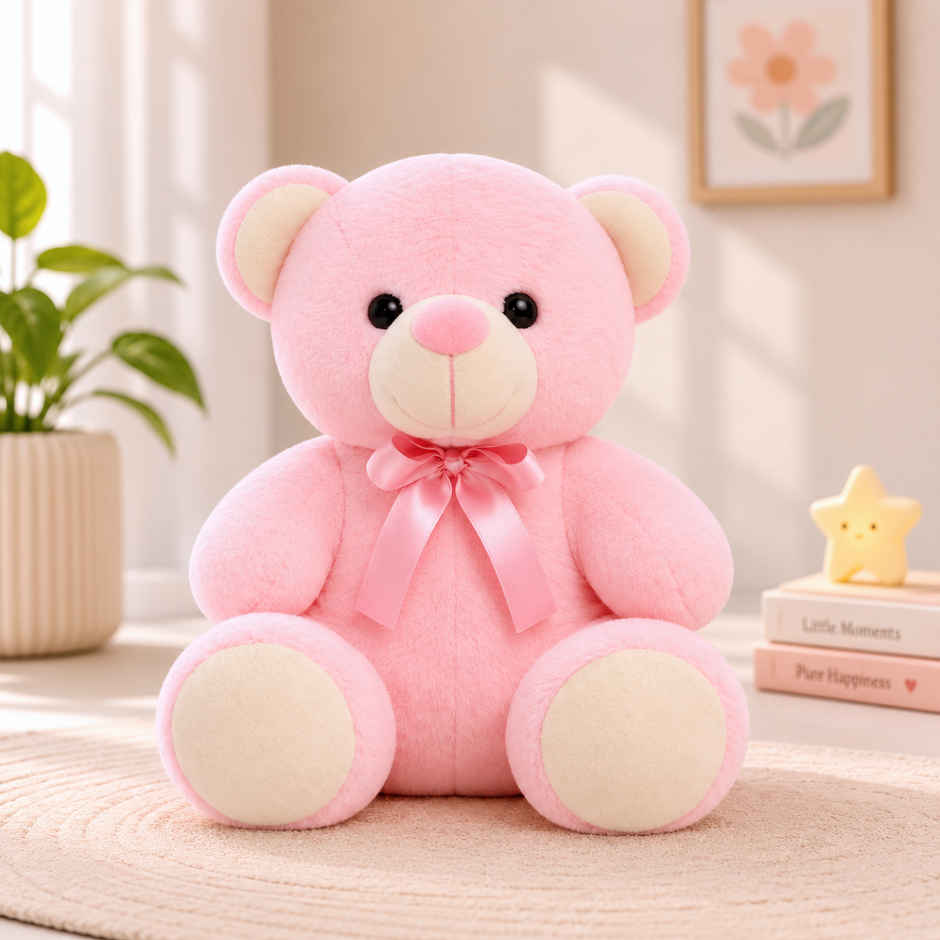 ToyTales Teddy Bear Soft Toy | Plushie Stuffed Animal Toys | Birthday Gift for Kids | Pink | 40cm