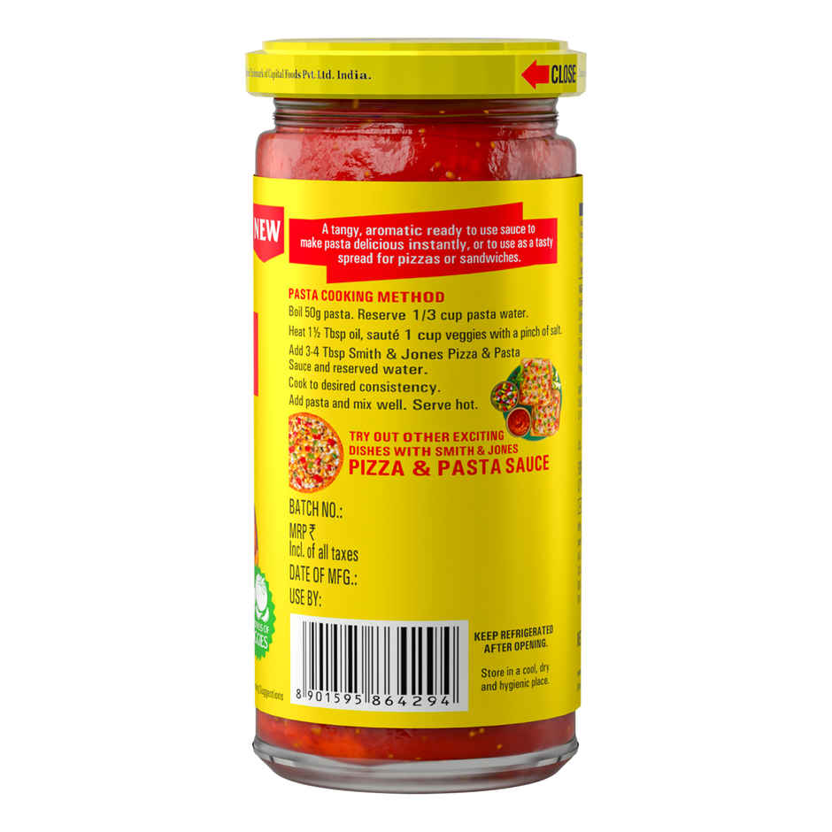 Smith & Jones Pizza and Pasta Sauce with Oregano, Chilli Flakes