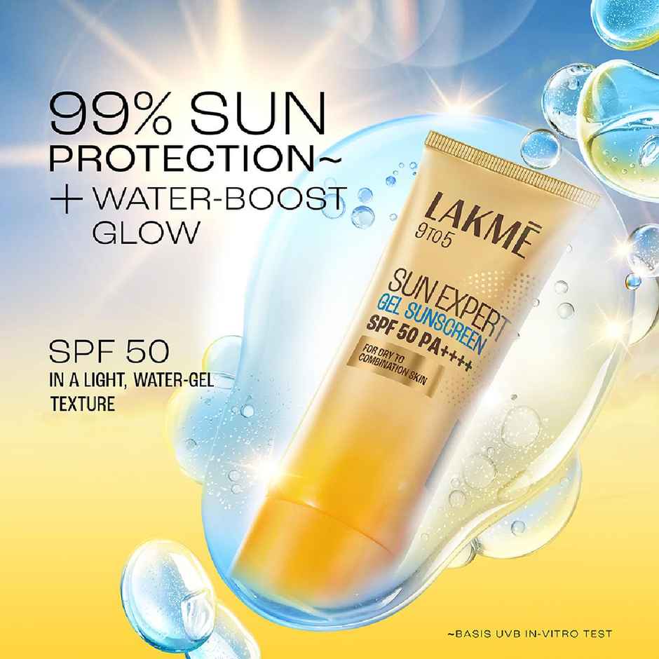 Lakme Sun Expert Gel Light Sunscreen, SPF 50 PA+++ |Uva/B Protection, Matte Finish