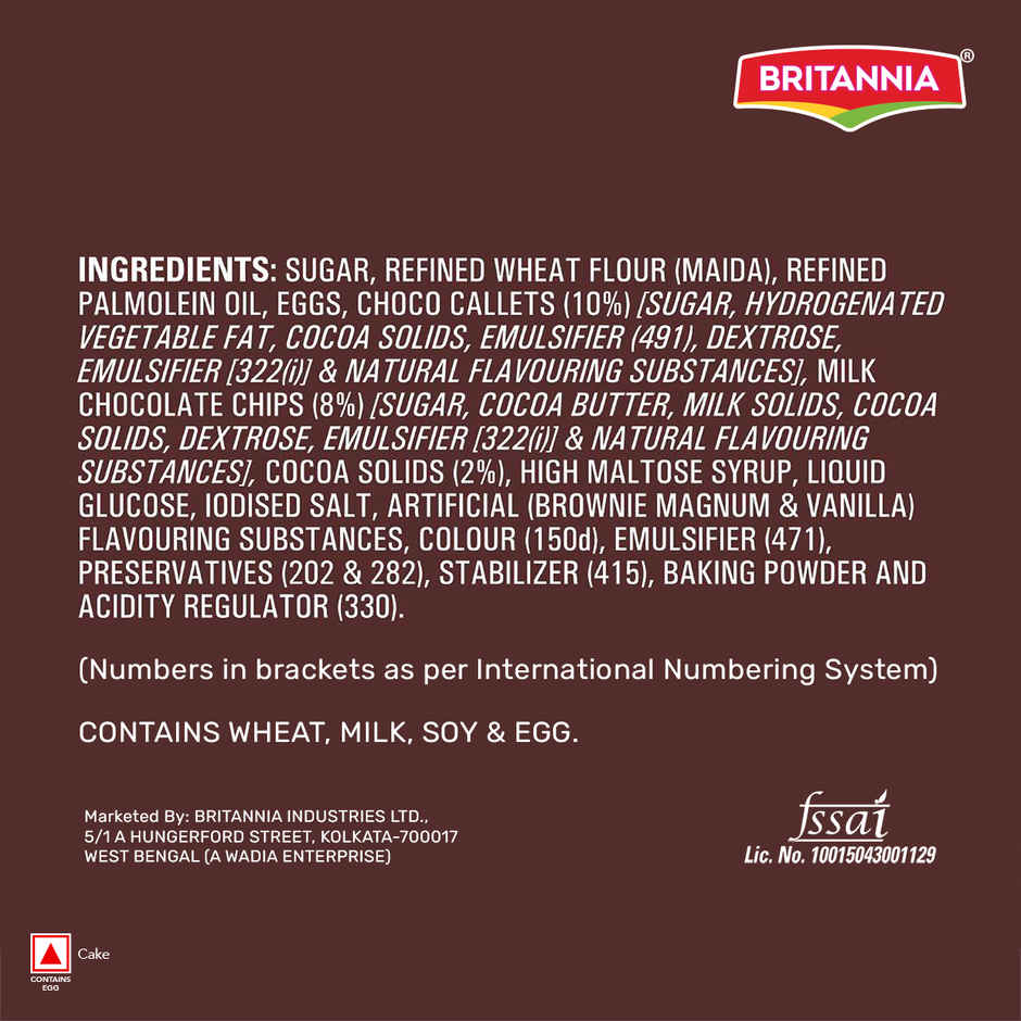 Britannia Fudge It Chocolate Brownie (With Egg) Combo