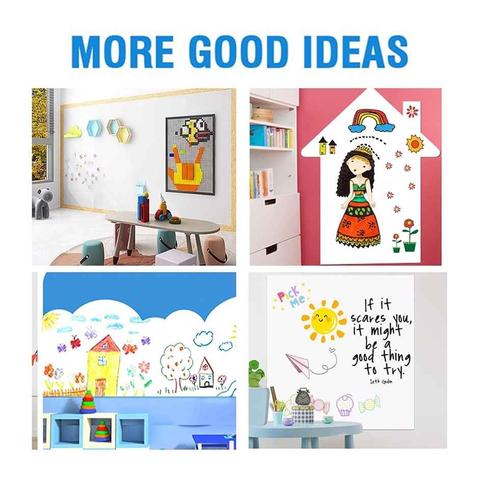 Urbanfix Whiteboard Wall Sticker | Removable Kitchen Memo Board with Sketch Pen | 45 x 200 cm