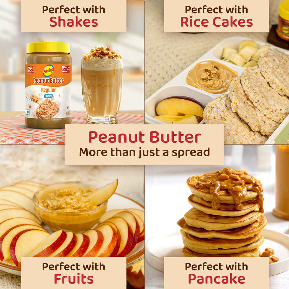 Sundrop Peanut Butter | Crunchy | With 26% Protein | Premium Roasted Peanuts | No Preservatives