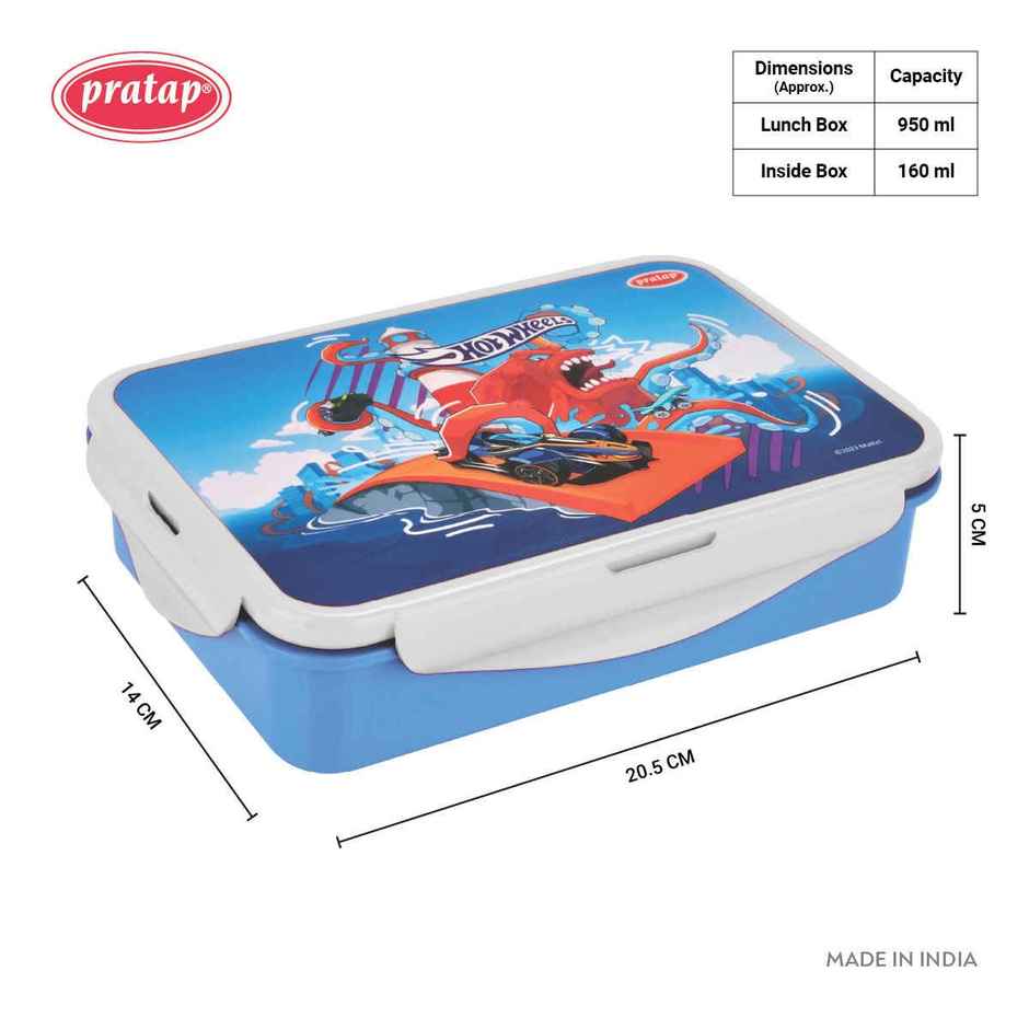 Hotwheels Hyper Locked 950 Kids Lunch Box | Leak Proof, BPA Free | PRATAP