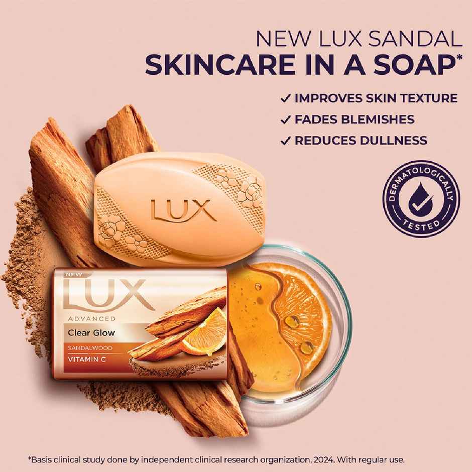LUX Sandalwood with Vitamin C Bath Soap for Clear Skin
