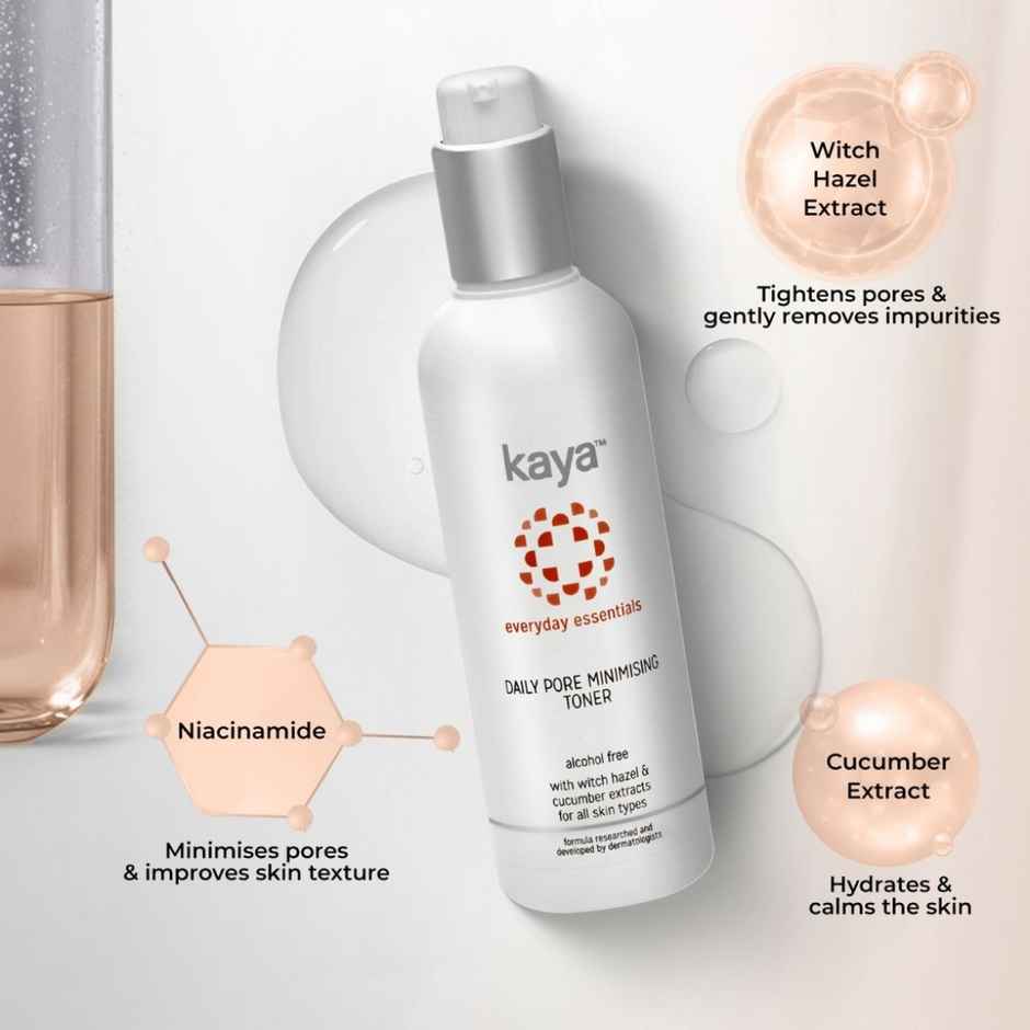 Kaya Daily Pore Minimising Toner Alcohol Free Face Toner With Witch Hazel & Niacinamide
