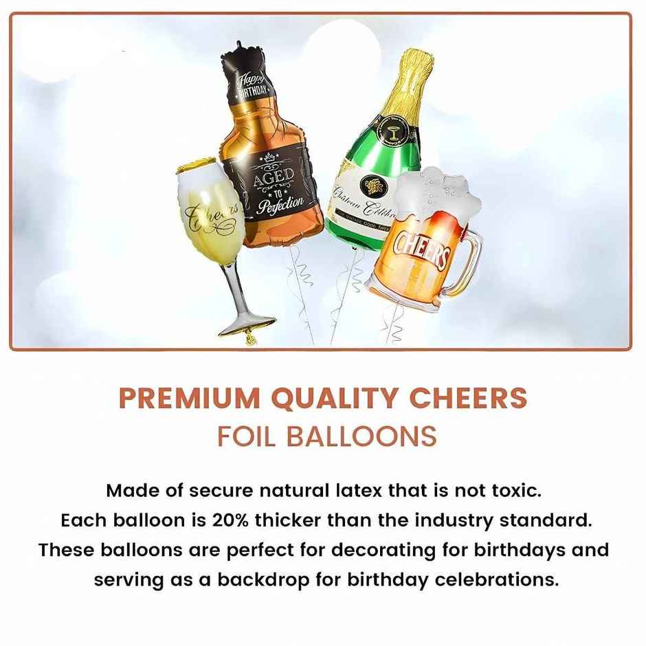 Cheers Champagne Foil Balloons For Decoration | Party Propz