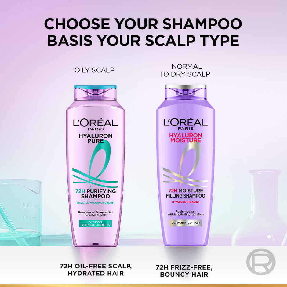 L'Oreal Paris Hyaluron Pure 72H Rehydrating Conditioner For Smooth Tangle - Free Hair