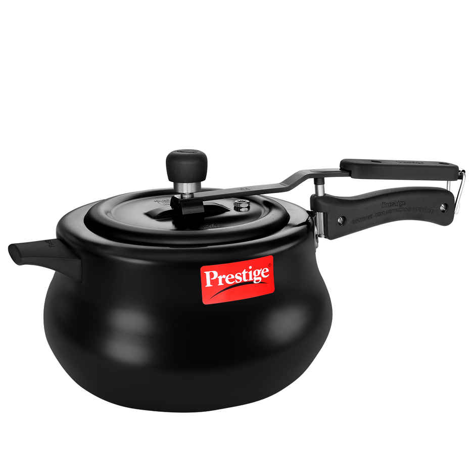 Prestige Nakshatra+ SvachhHA AluminiumHandi PressureCooker 5L,Metallic Safety Plug,5Y Warranty,Black