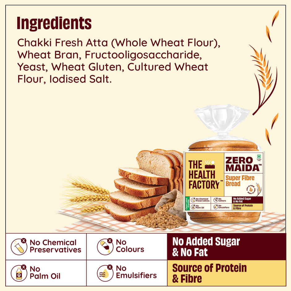 The Health Factory Zero Maida Super Fibre Bread