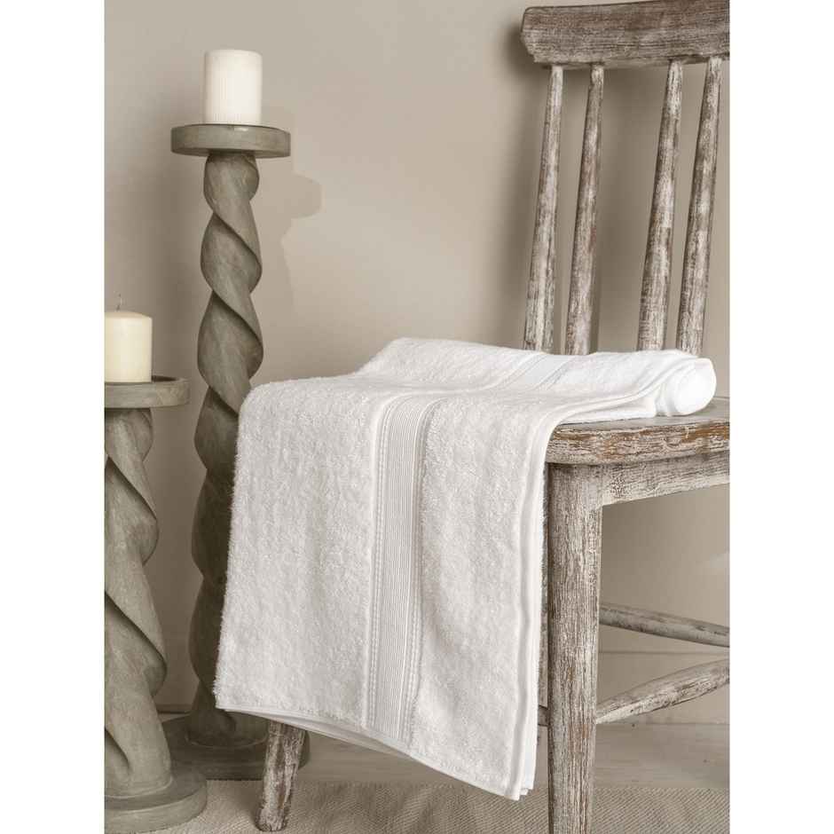 DDECOR Ecofriendly 70% Bamboo 30% Cotton Super Soft 650 GSM Solid Sustainable Bath Towel - White