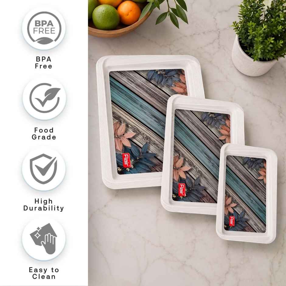 FLAIR Regal Serving Tray Set | Grey