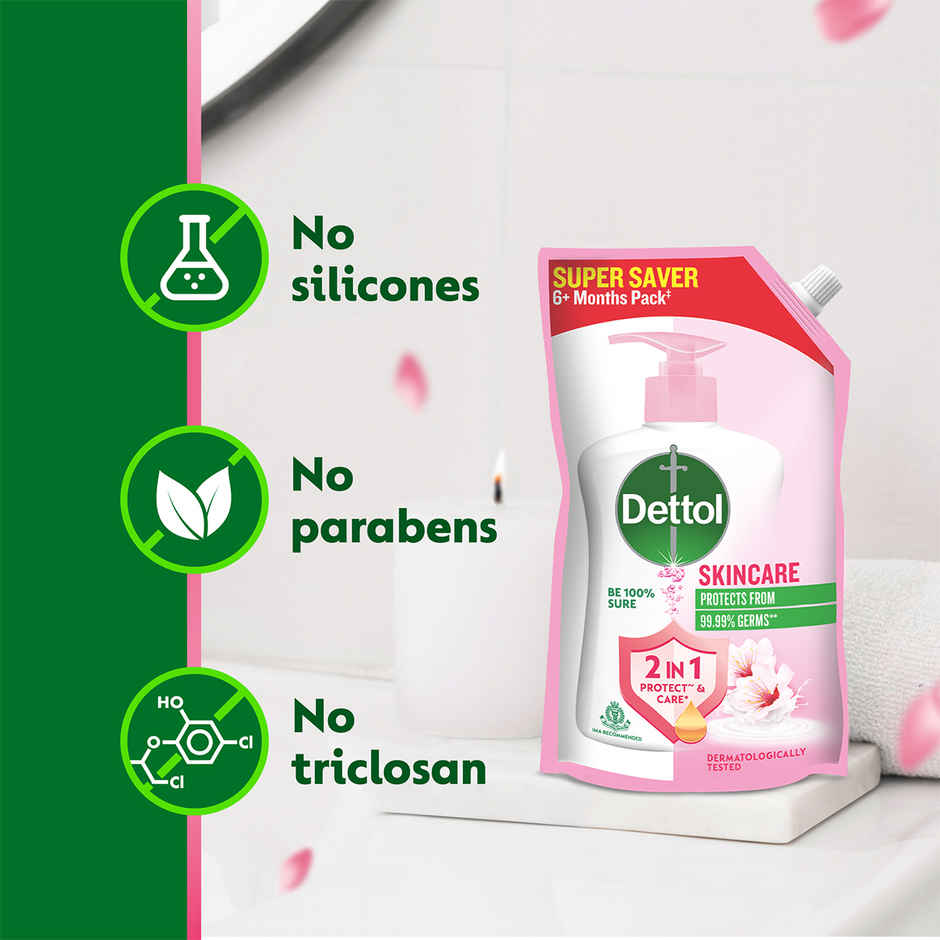 Dettol Skincare Hand Wash Refill | Moisturizing Handwash | pH Balance | Gentle on Skin