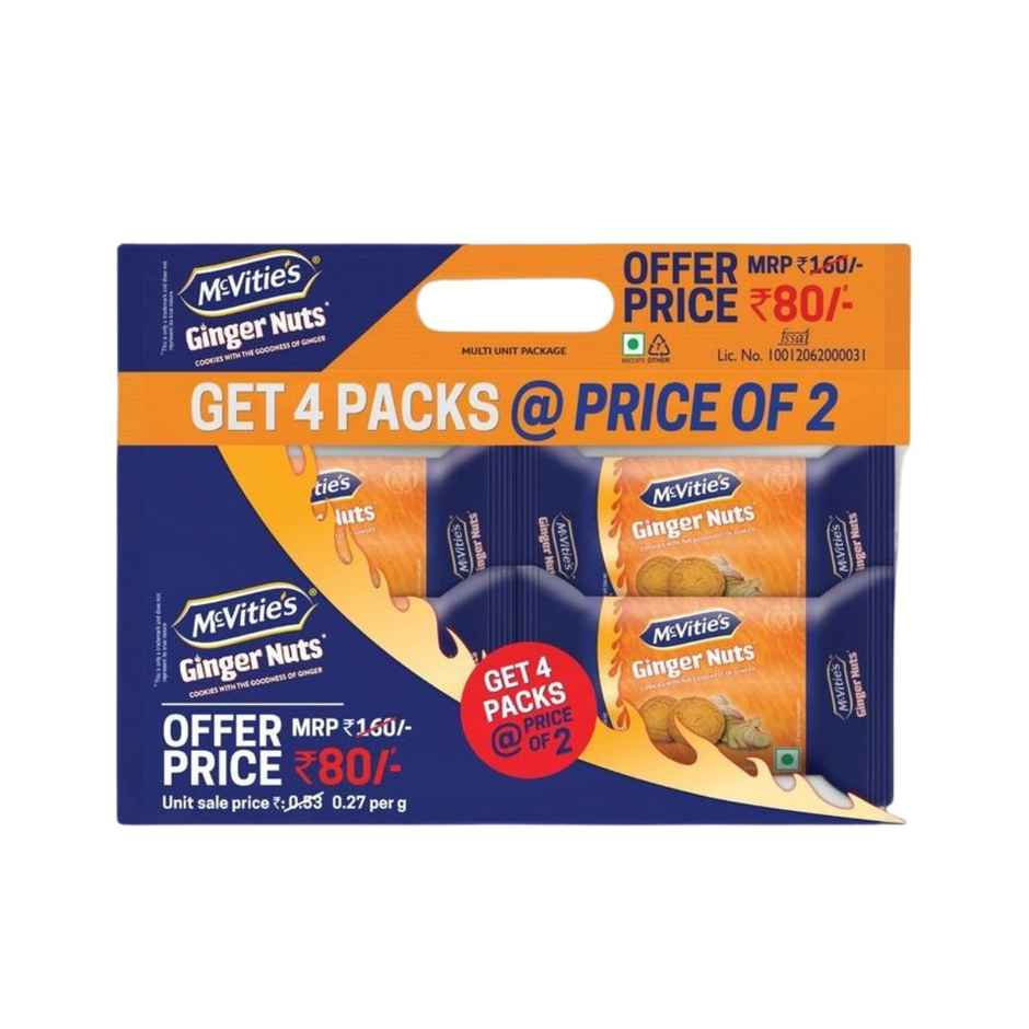 Mcvities Ginger Cookies With Natural Goodness Of Ginger, Trans Fat Free, No Artificial Flavour 75 g