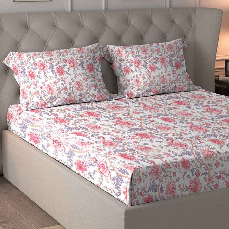 Home Elegance Asteria Microfiber Queen Size Bedsheet | Floral | Asteria| 100 in x 90 in