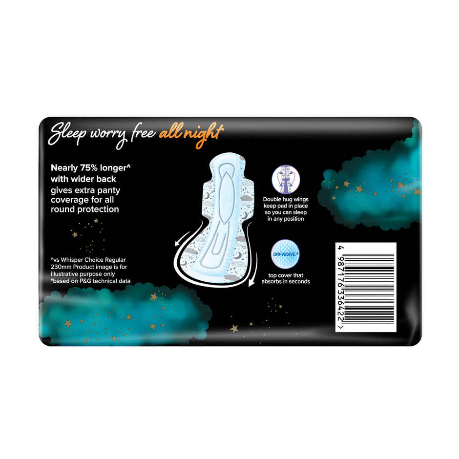 Whisper Bindazzz Nights Sanitary Pads | XXXL | 10 pcs