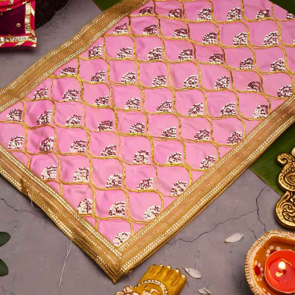 Servdharm Mata ki Chunri - Light Pink | One Size