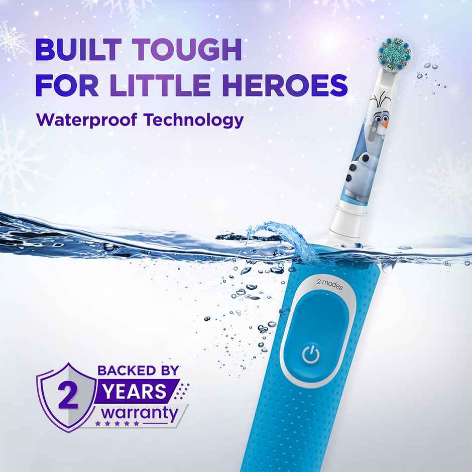 Oral B Kids Frozen Rechargeable Rotating Electric Toothbrush, 2 Brushing Modes (Daily & Sensitive)