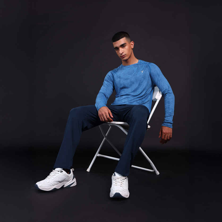 Technosport Men Poly Solid Slim Fit Sports Trackpants with 4 Way Crispy | Navy | M