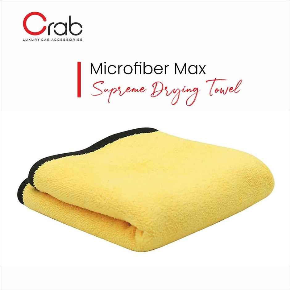 Crab Supreme Drying Towel | 22 x 36 inch | 370 GSM | Ultra-Absorbent, Streak-Free Car Drying Towel