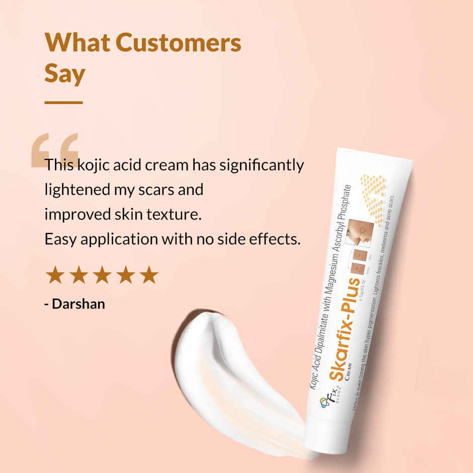 Fixderma Skarfix-Plus Cream with Kojic Acid for Hyperpigmentation, Melasma & Acne Scars