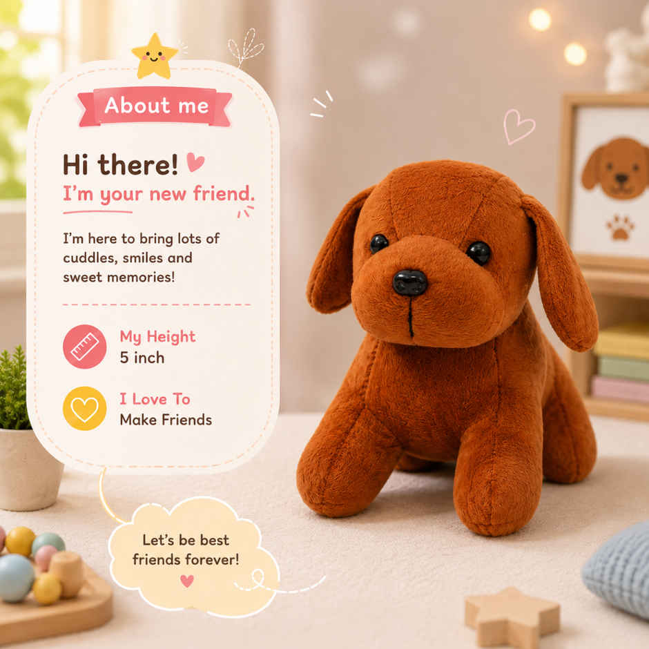 ToyTales Puppy Dog Plush Toy | Stuffed Animal Soft Toy | Birthday Gift for Kids | Gift Baby | 19cm