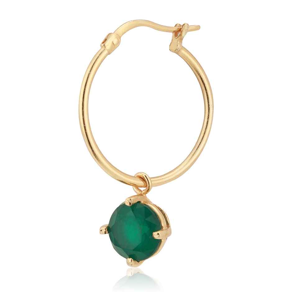 Carlton London 18kt Gold Plated with Glass Bead Hoop Earring | B823129E-1