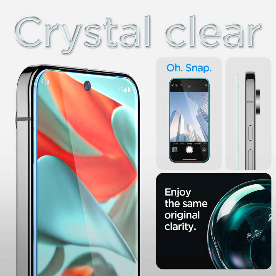 Spigen EZ Fit Tempered Glass Screen Protector Guard For Pixel 9 Pro XL (2 Pack)