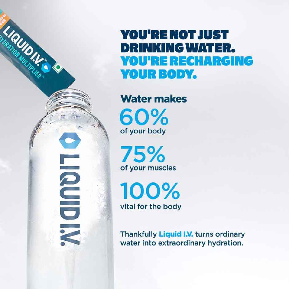 Liquid I.V. Hydration Multiplier - Brazilian Orange|3 Sticks - 1.5 Ltrs|Hydration Drink Mix