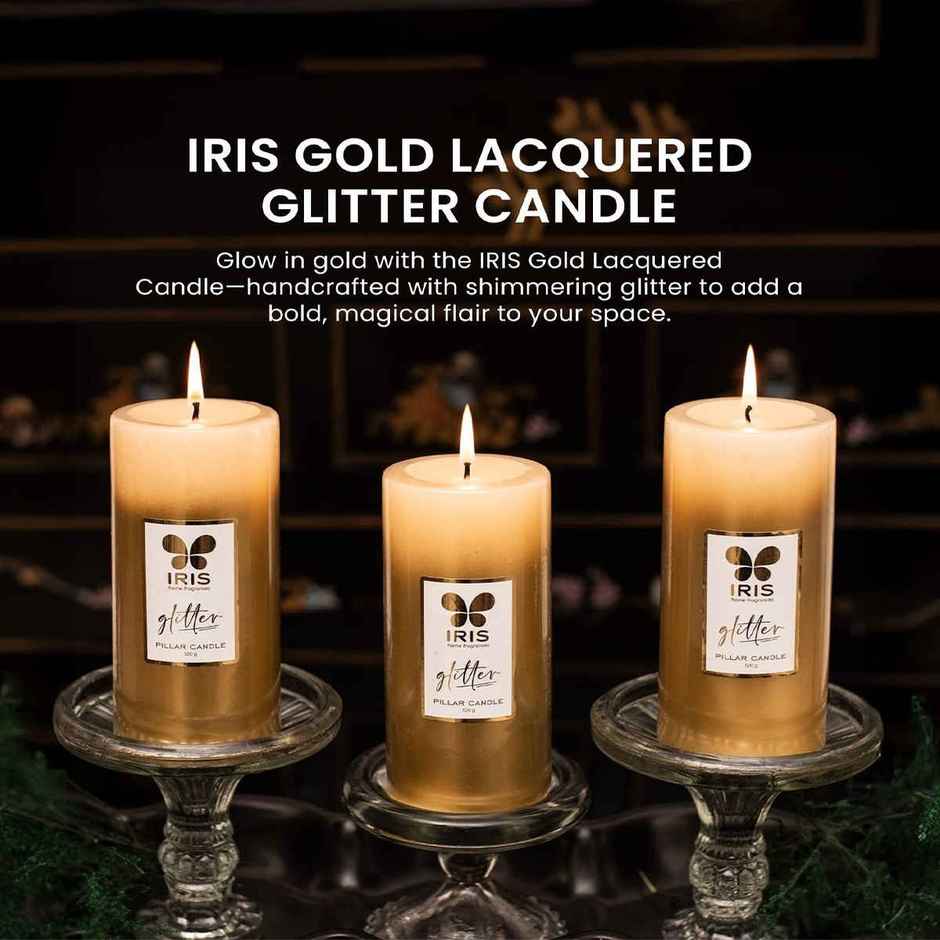 IRIS Gold Lacquered Glitter Candle