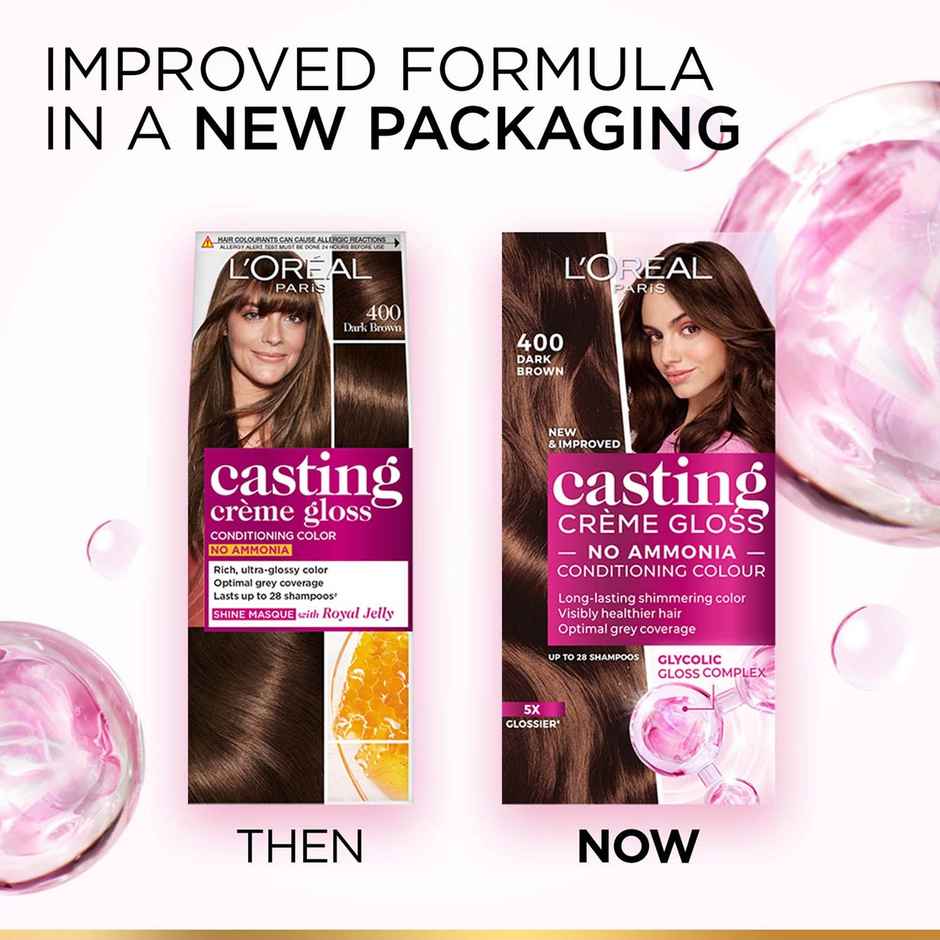 L'Oreal Paris Casting Creme Gloss Small Pack, 400 Dark Brown