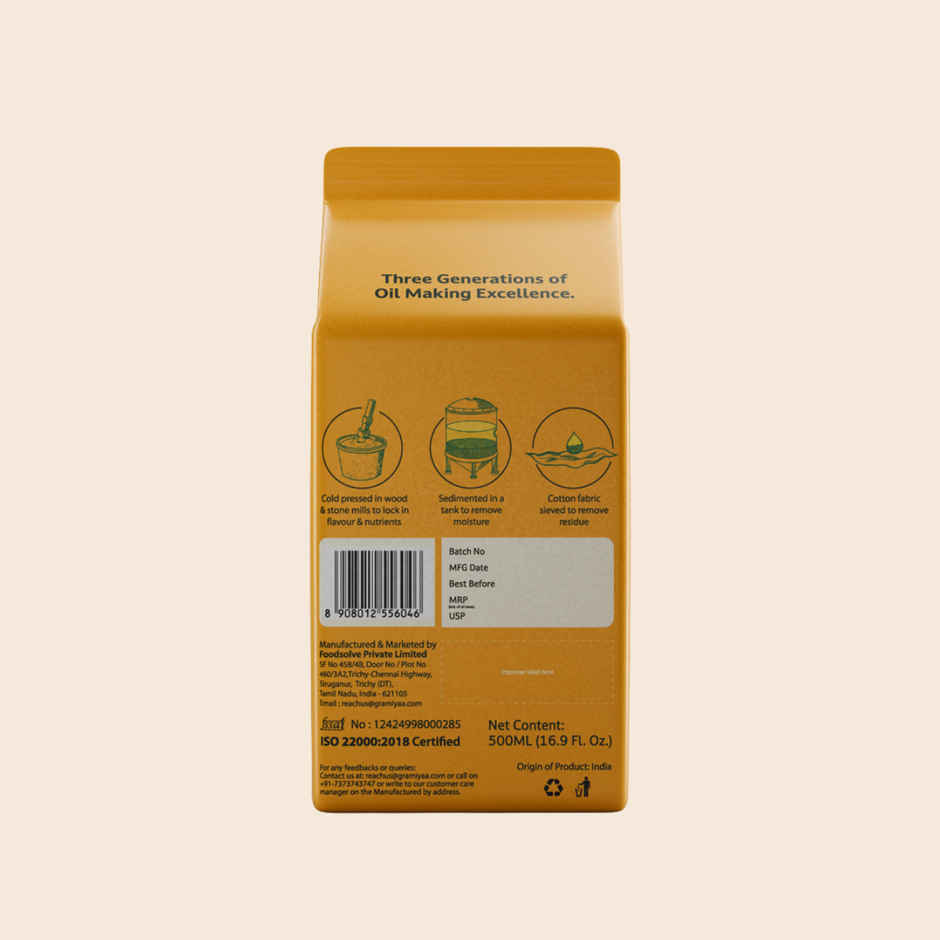 Gramiyaa Groundnut (Peanut) Cold Pressed Oil | Healthy Cooking Oil